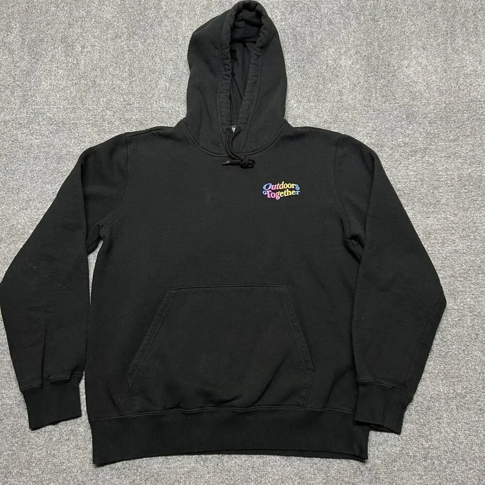 The North Face Hoodie Mens Medium Black Fleece Pullover Outdoors Together